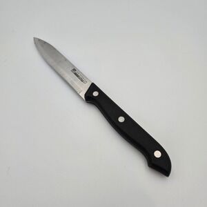 Ronco Six Star+ Utility Knife Stainless Steel Triple Rivet Black Handle.